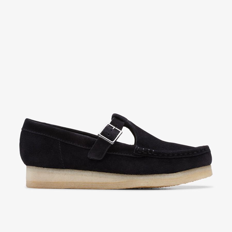 wallabee t-bar - zwart suède
